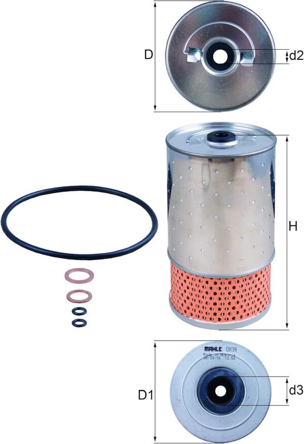 MAHLE OX 38D FILTER--OIL FILTER - Image 3