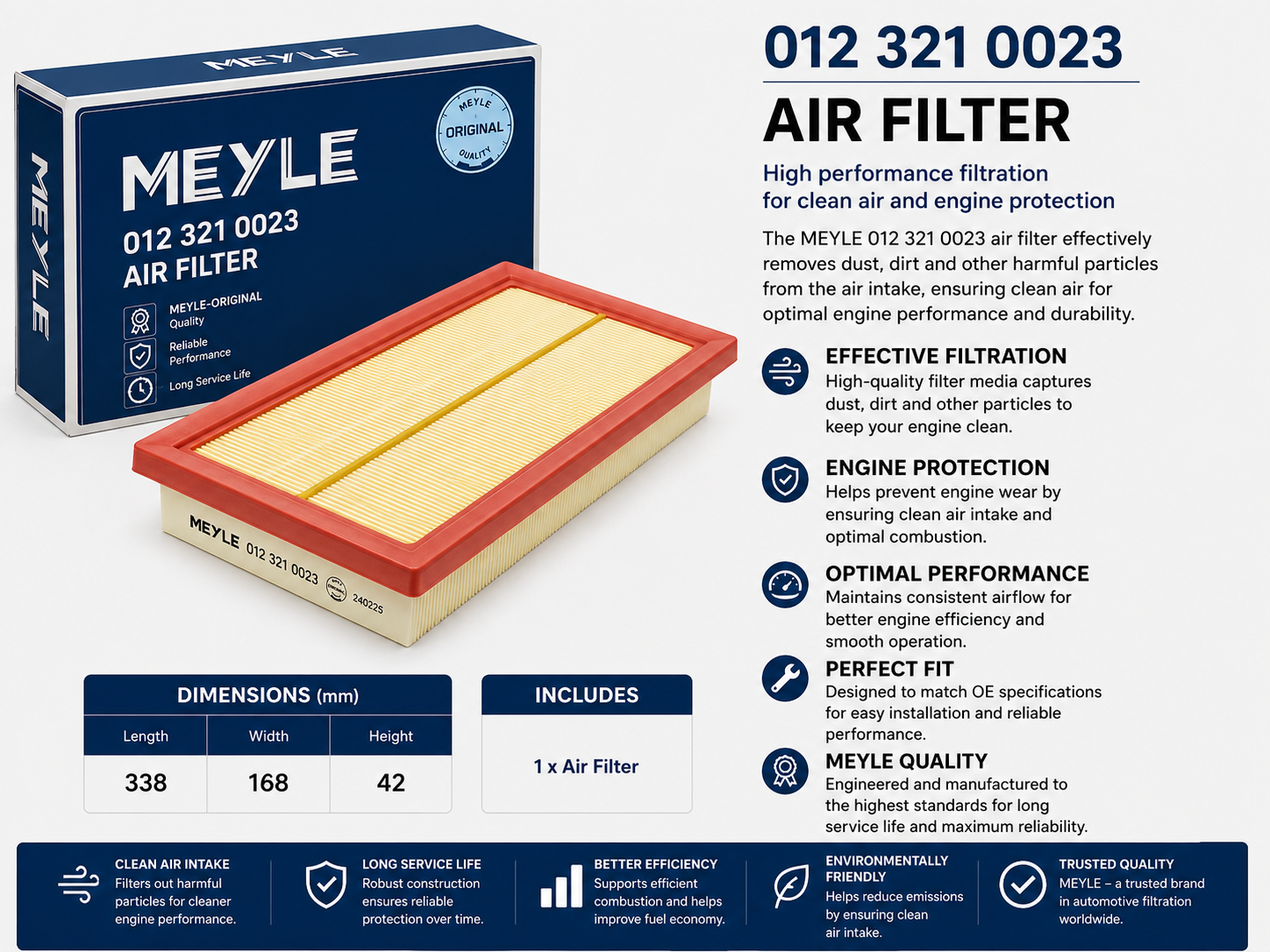 MEYLE 012 321 0023 Filter, Air Filter