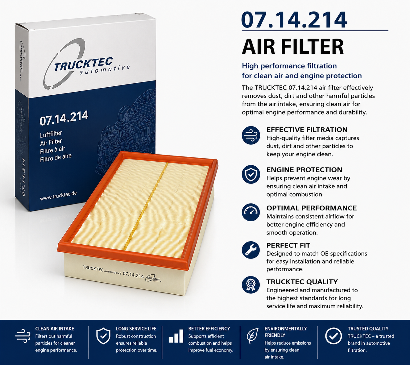 TRUCKTEC 07.14.214 Filter, Air Filter