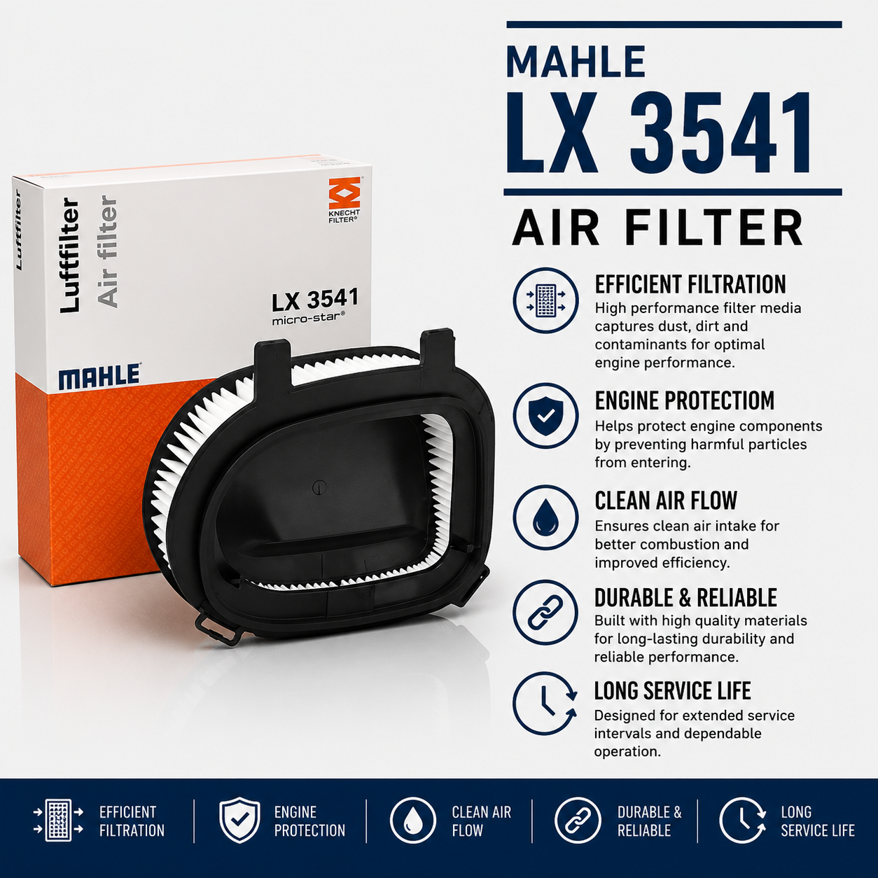 MAHLE LX 3541 Filter, Air Filter