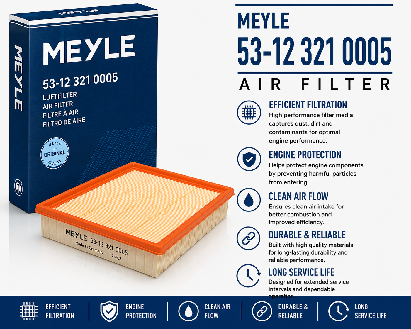 MEYLE 53-12 321 0005 Filter, Air Filter