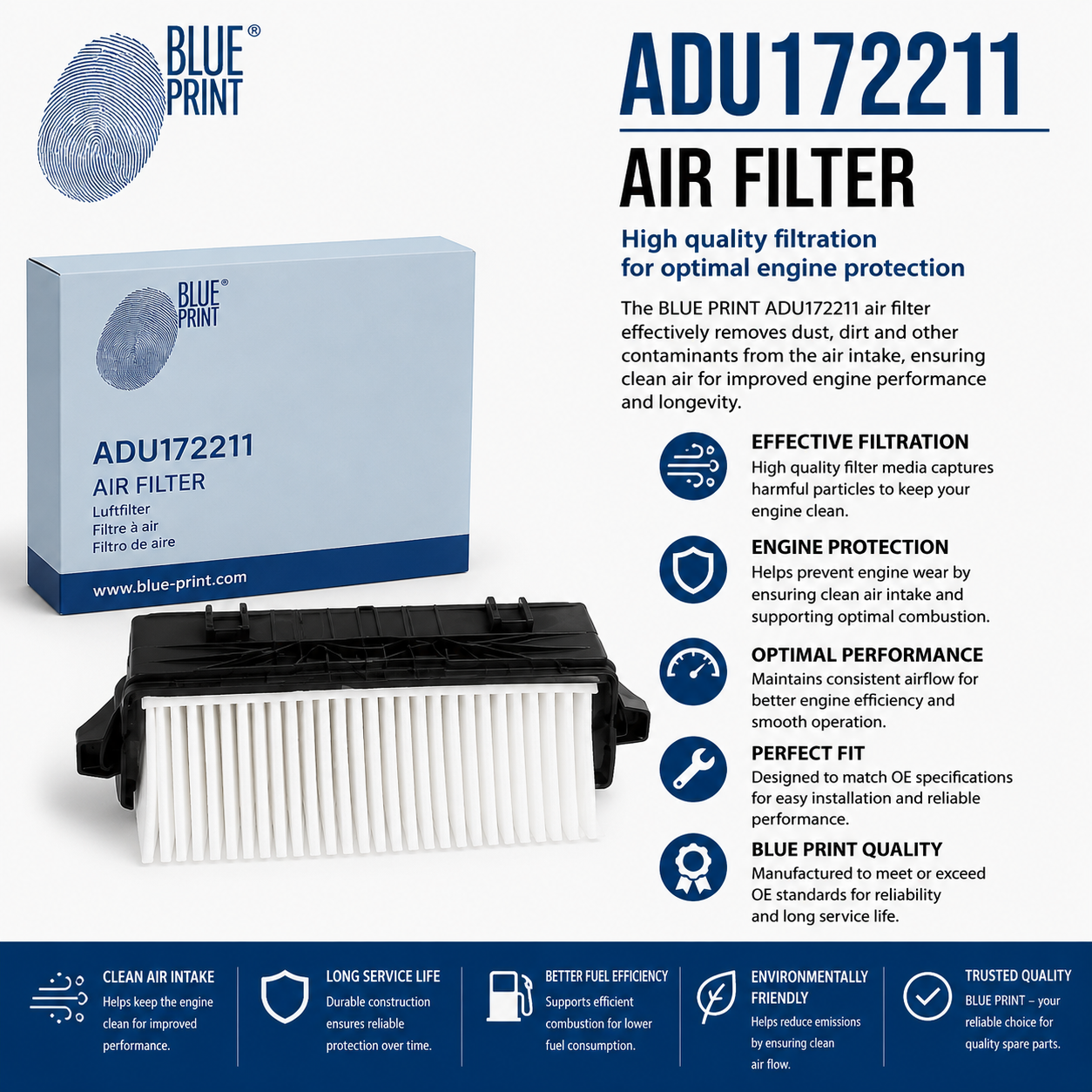 BLUE PRINT ADU172211 Filter, Air Filter