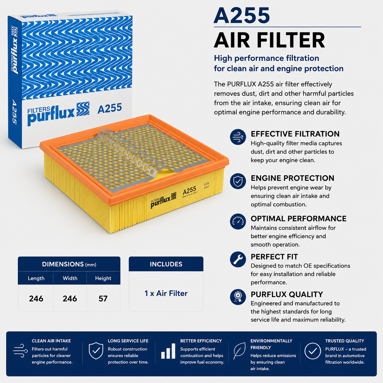 PURFLUX A255 Filter, Air Filter