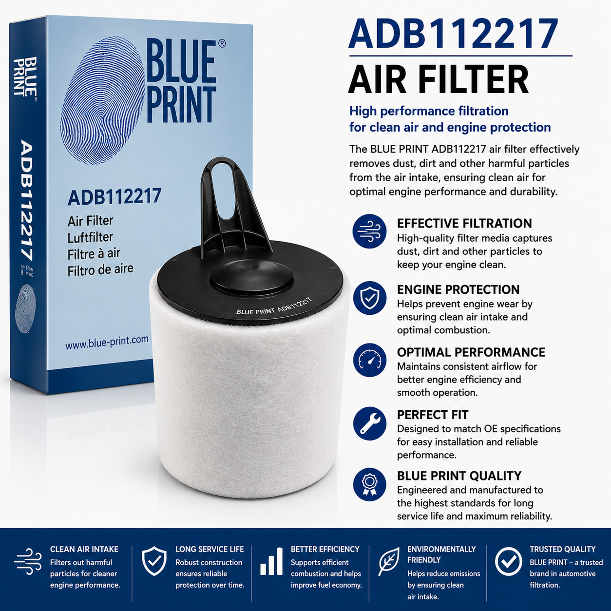 BLUE PRINT ADB112217 Filter, Air Filter