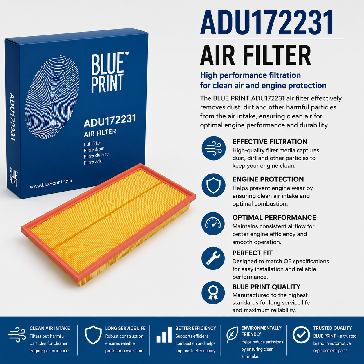 BLUE PRINT ADU172231 Filter, Air Filter