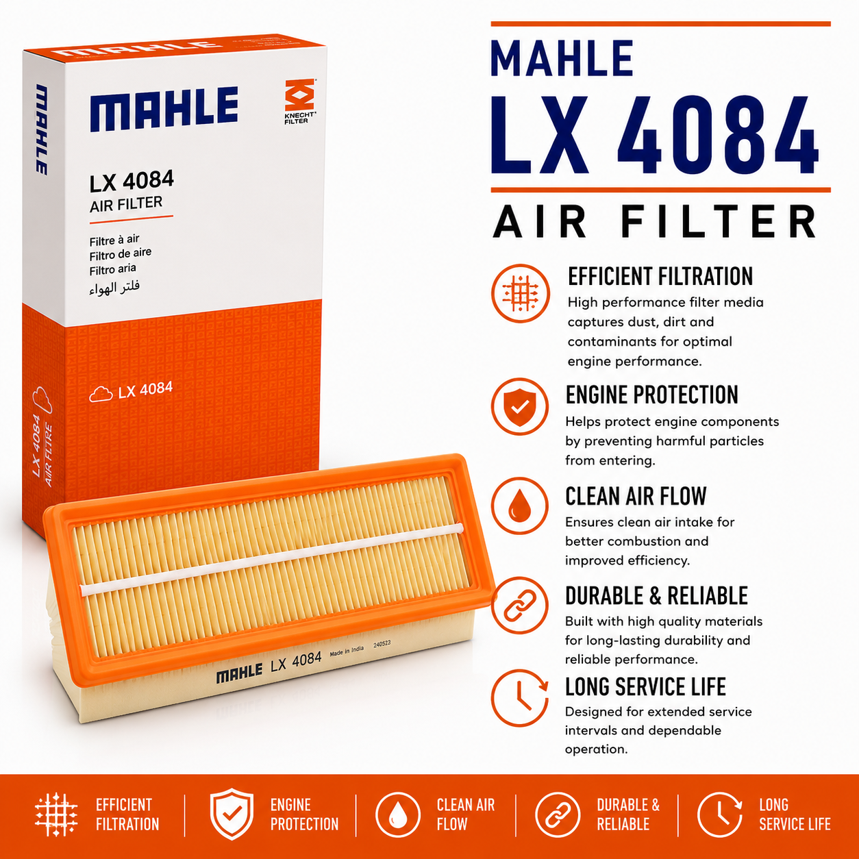 MAHLE LX 4084 Filter, Air Filter