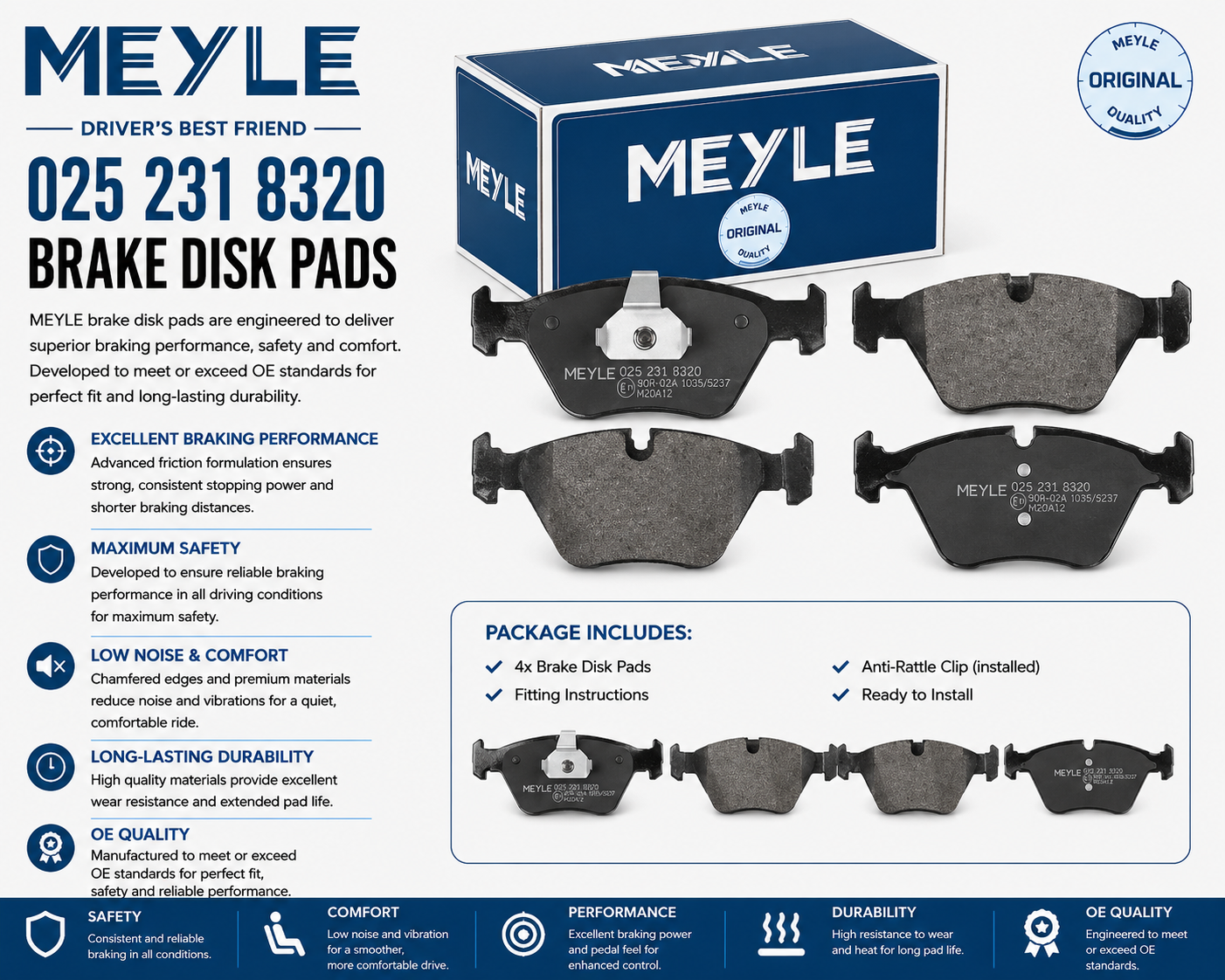 MEYLE 025 231 8320 Brakes, Brake Disk Pads