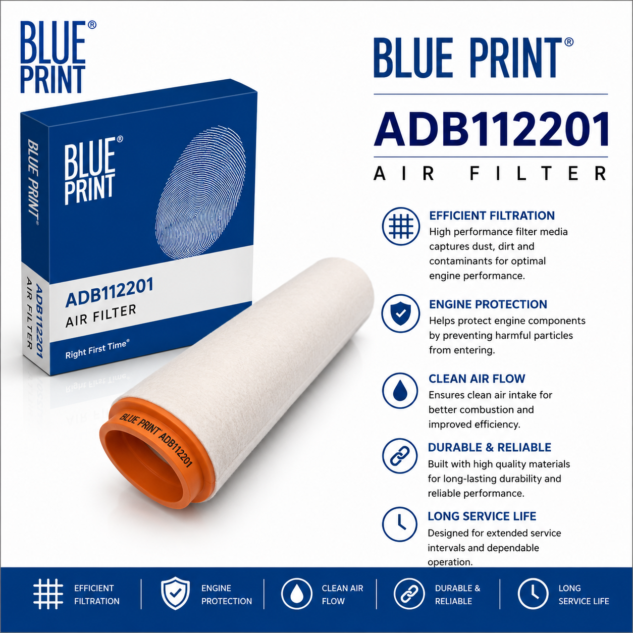 BLUE PRINT ADB112201 Filter, Air Filter