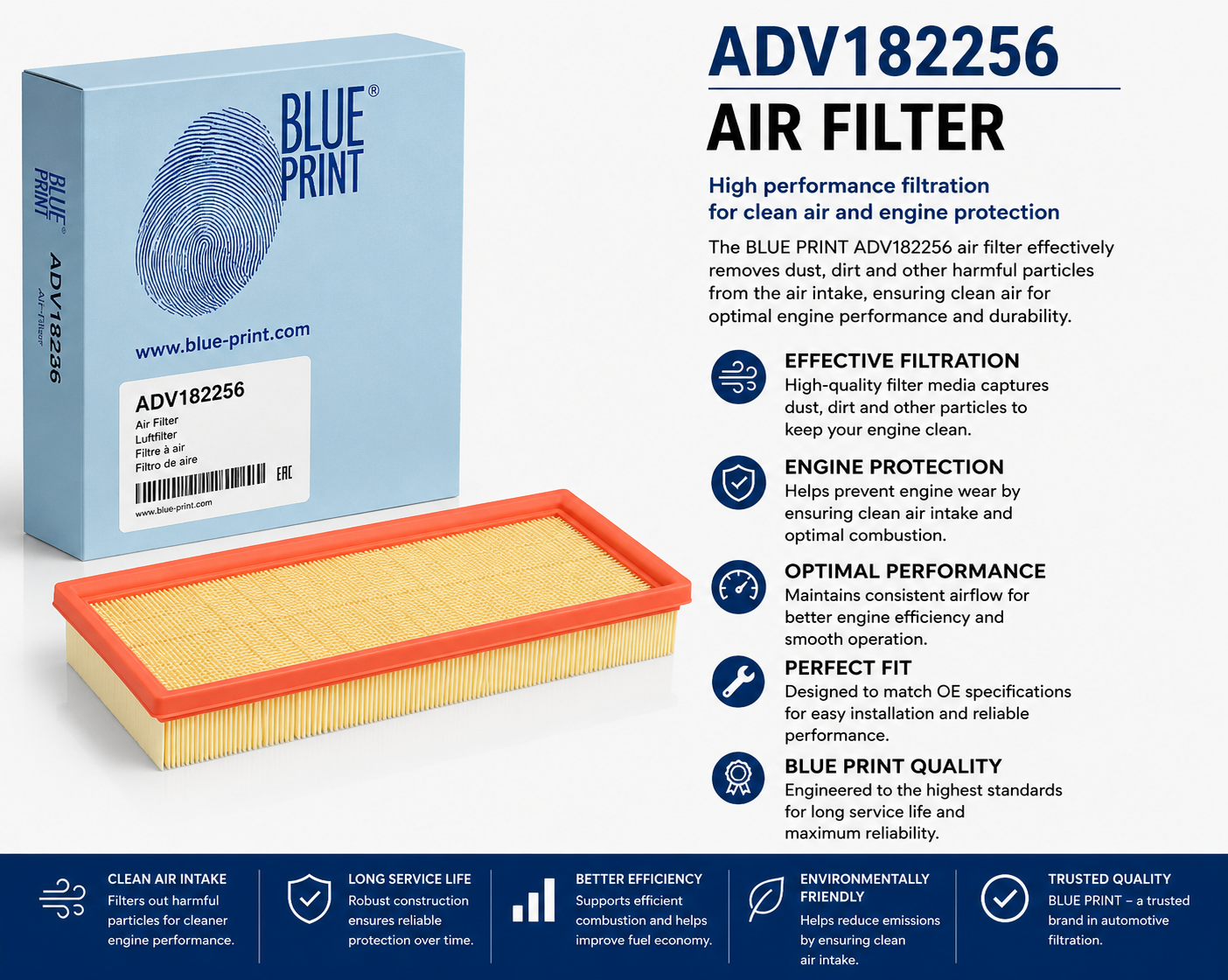 BLUE PRINT ADV182256 Filter, Air Filter