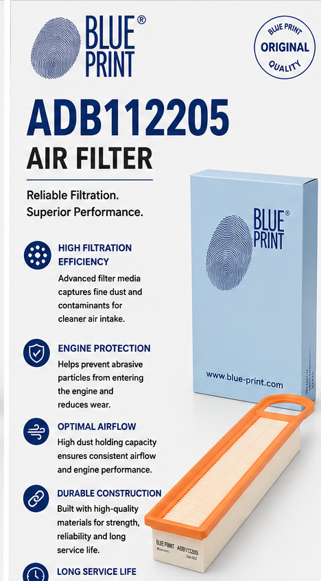 BLUE PRINT ADB112205 Filter, Air Filter