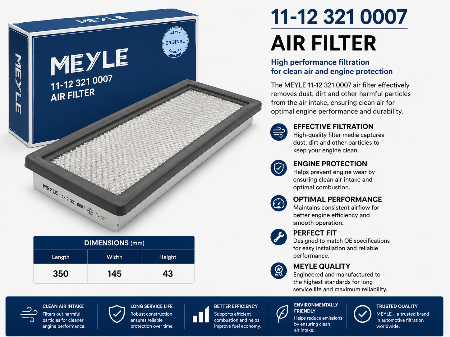 MEYLE 11-12 321 0007 Filter, Air Filter