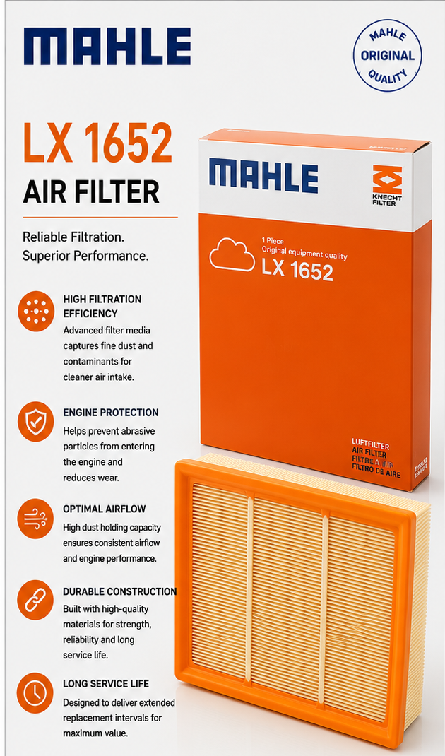 MAHLE LX 1652 Filter, Air Filter