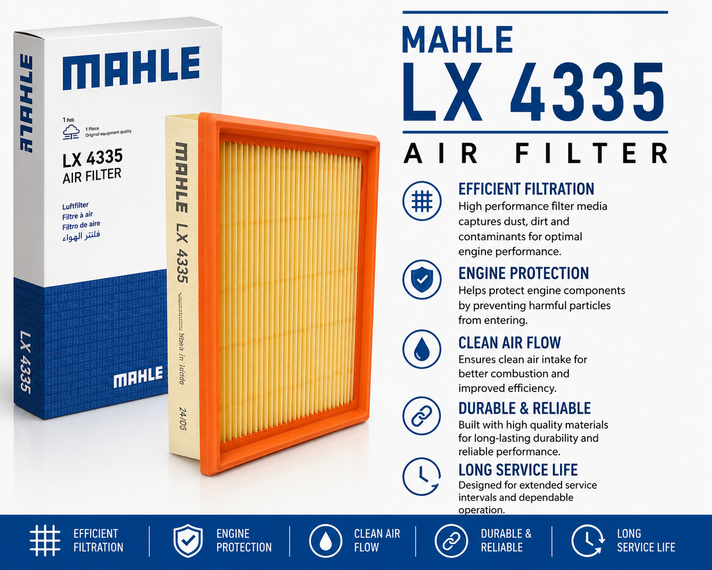 MAHLE LX 4335 Filter, Air Filter