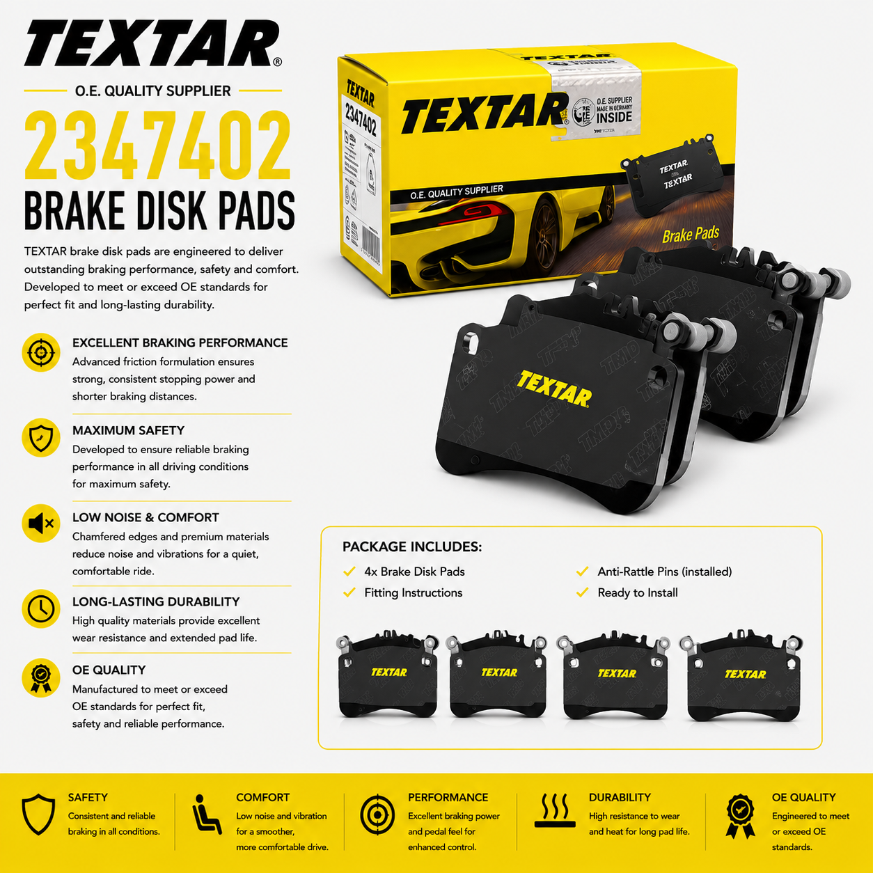 TEXTAR 2347402 Brakes, Brake Disk Pads