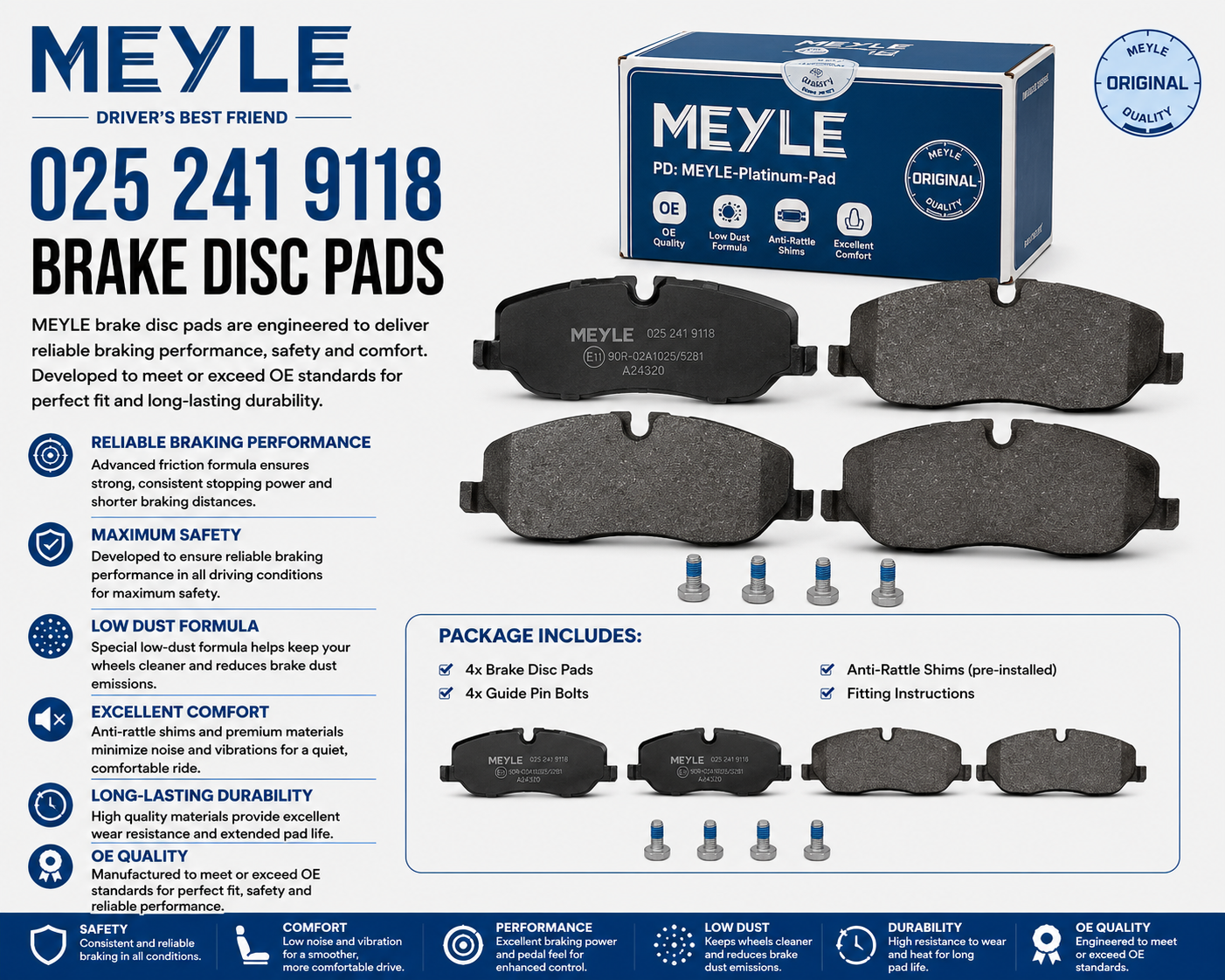 MEYLE 025 241 9118 Brakes, Brake Disk Pads