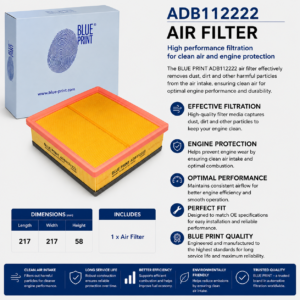 BLUE PRINT ADB112222 Filter, Air Filter