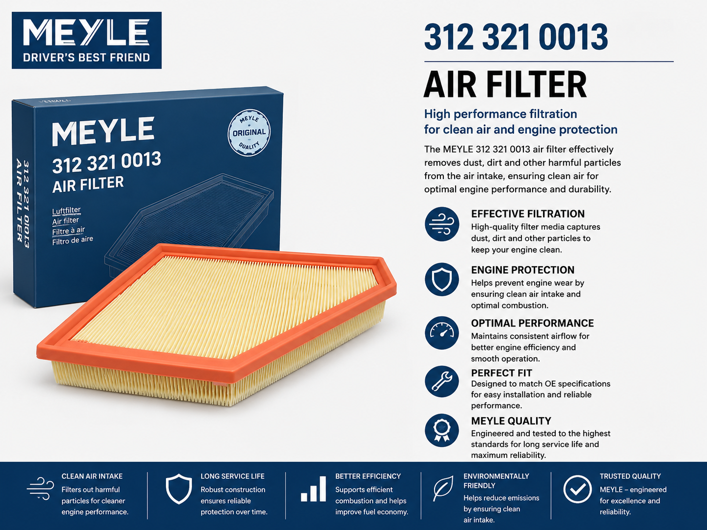 MEYLE 312 321 0013 Filter, Air Filter