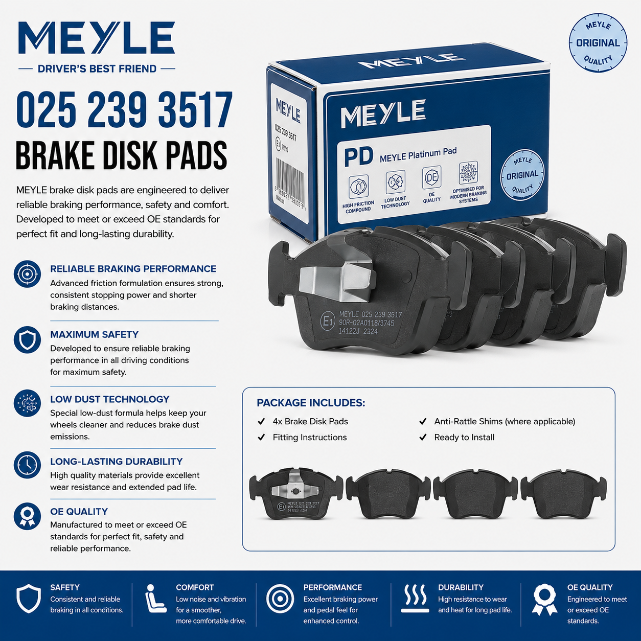 MEYLE 025 239 3517 Brakes, Brake Disk Pads