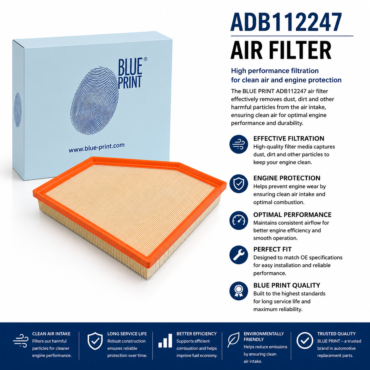 BLUE PRINT ADB112247 Filter, Air Filter