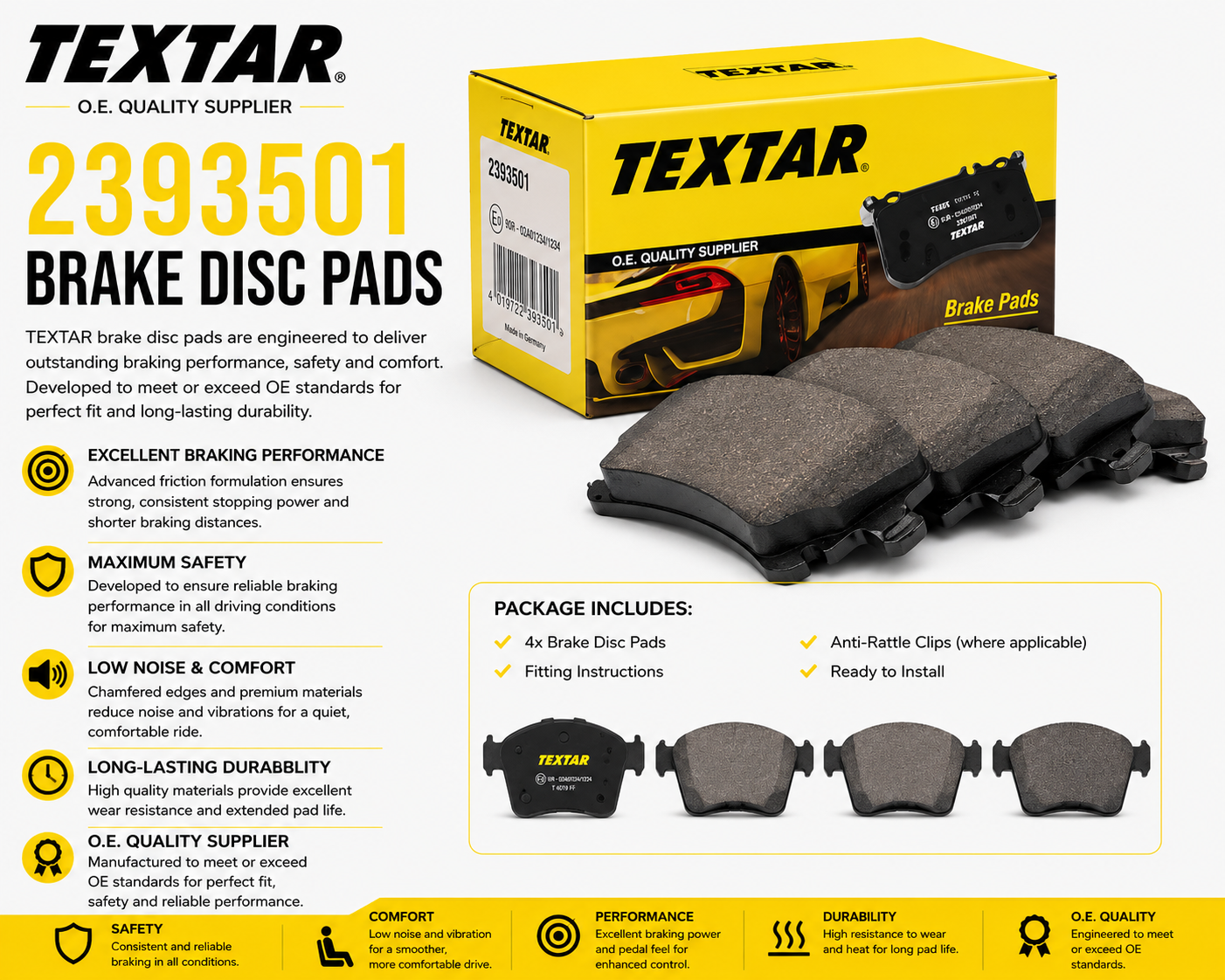 TEXTAR 2393501 Brakes, Brake Disk Pads