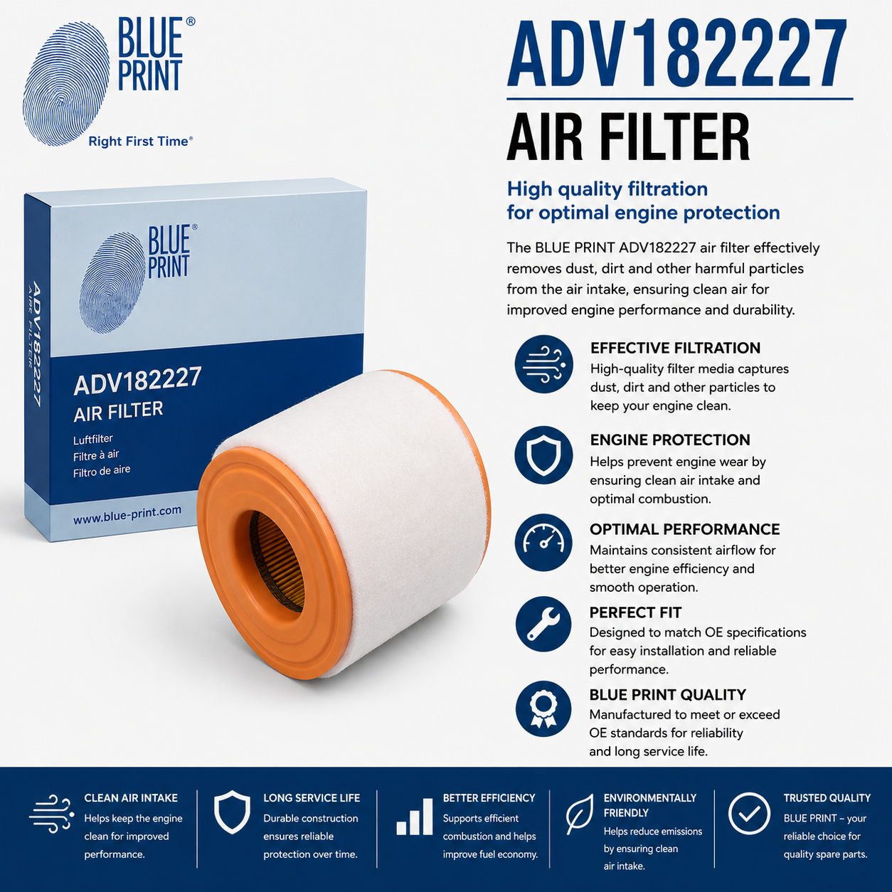 BLUE PRINT ADV182227 Filter, Air Filter