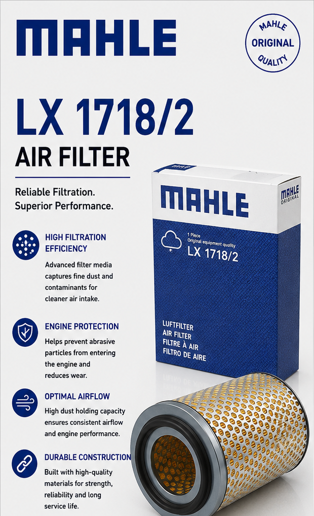 MAHLE LX 1718/2 Filter, Air Filter
