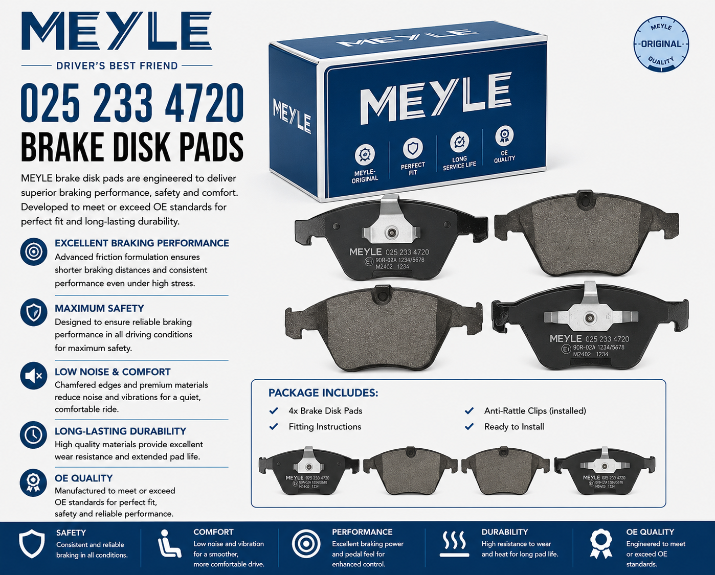 MEYLE 025 233 4720 Brakes, Brake Disk Pads