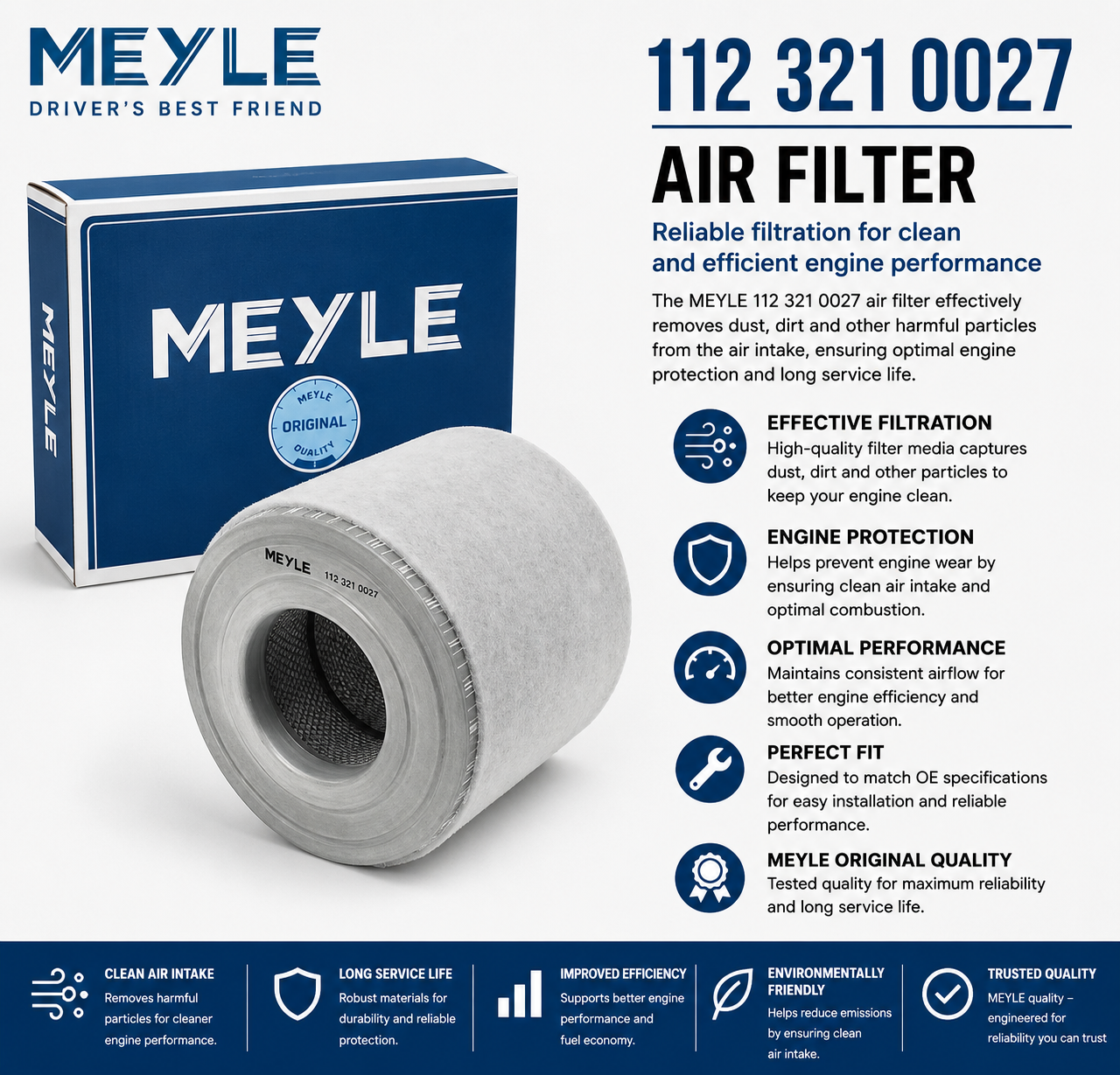 MEYLE 112 321 0027 Filter, Air Filter