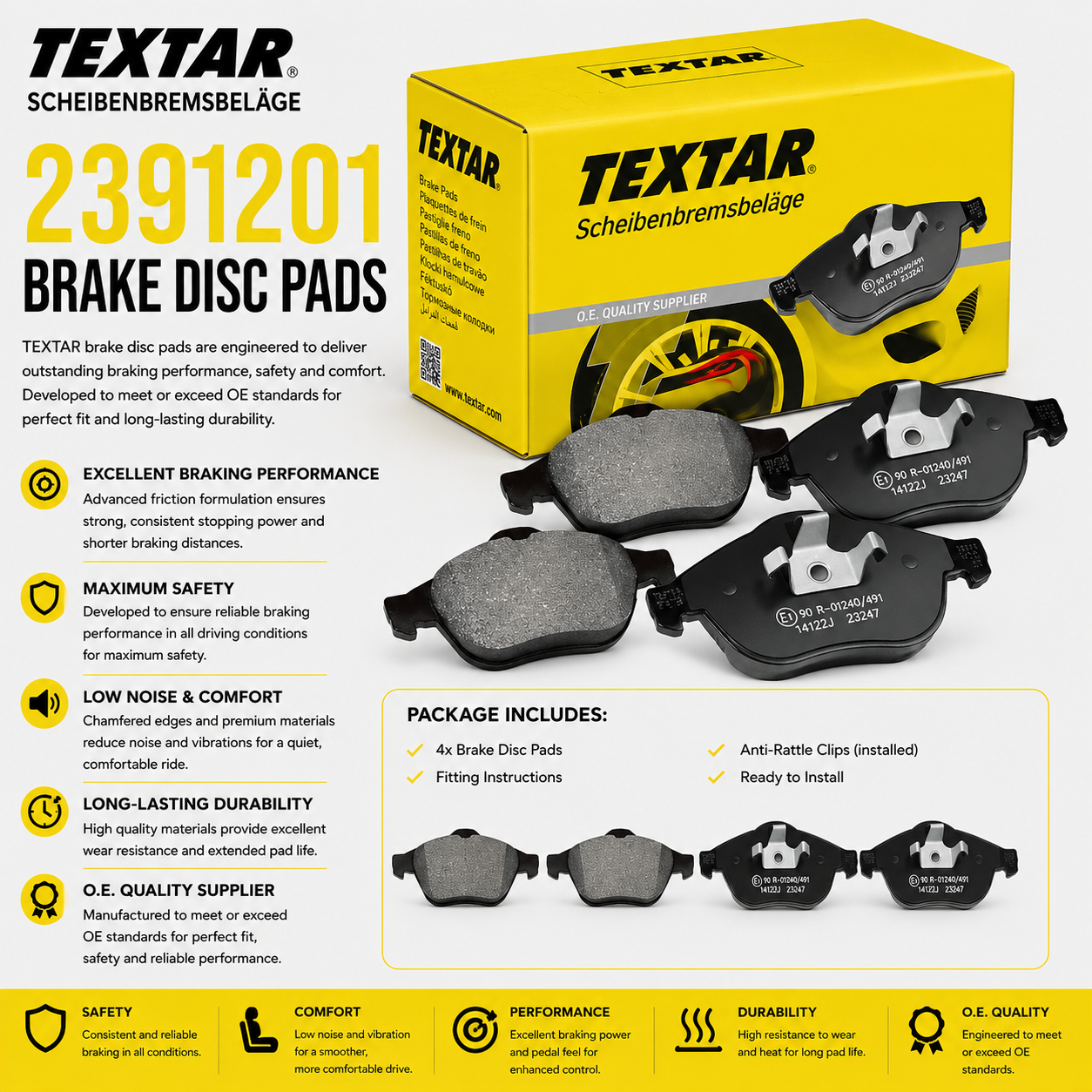 TEXTAR 2391201 Brakes, Brake Disk Pads