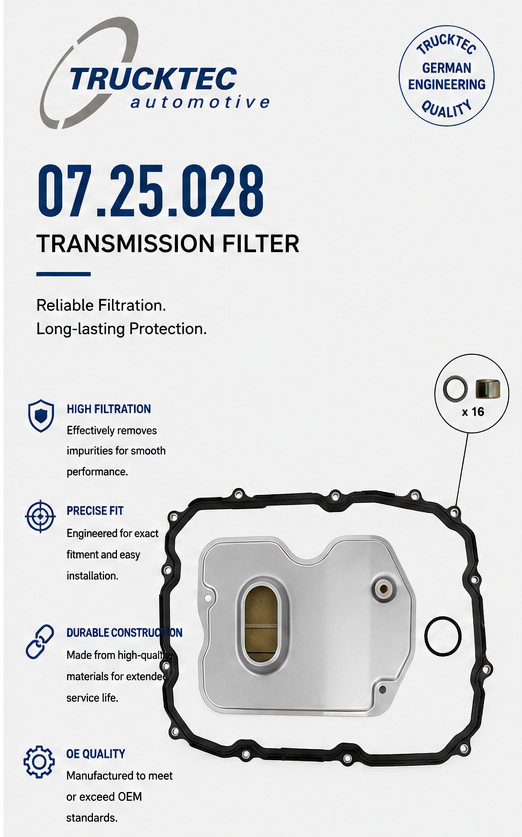 TRUCKTEC 07.25.028 Filter,Transmission Filter