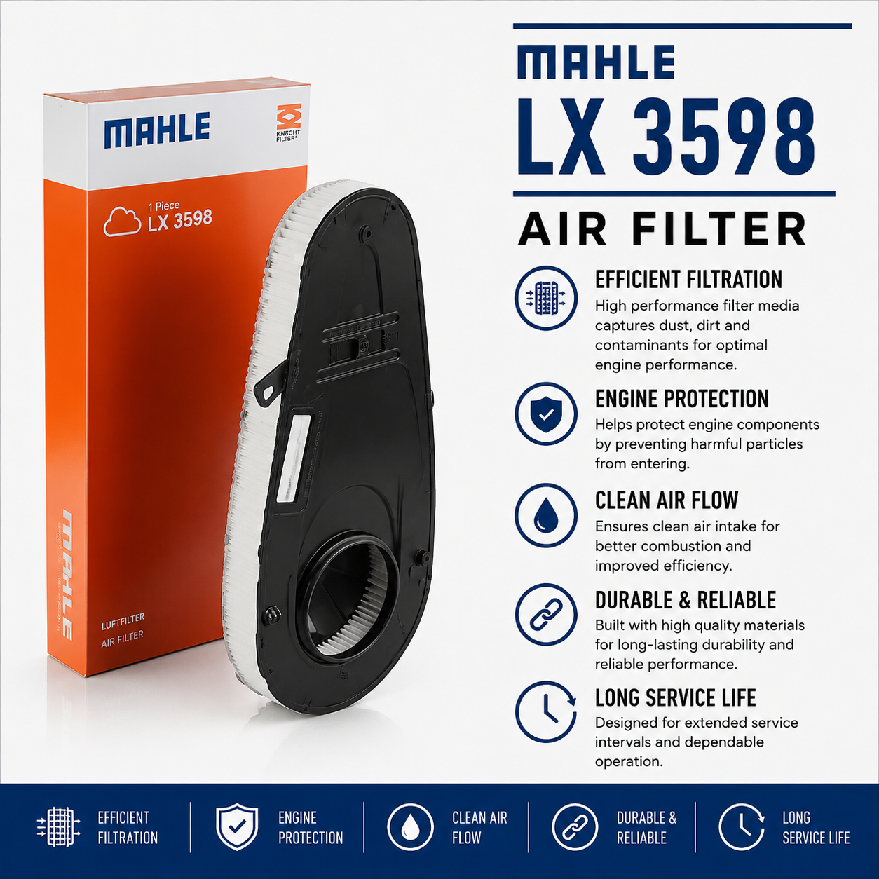 MAHLE LX 3598 Filter, Air Filter