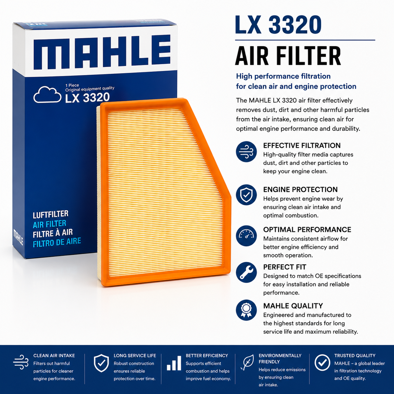 MAHLE LX 3320 Filter, Air Filter