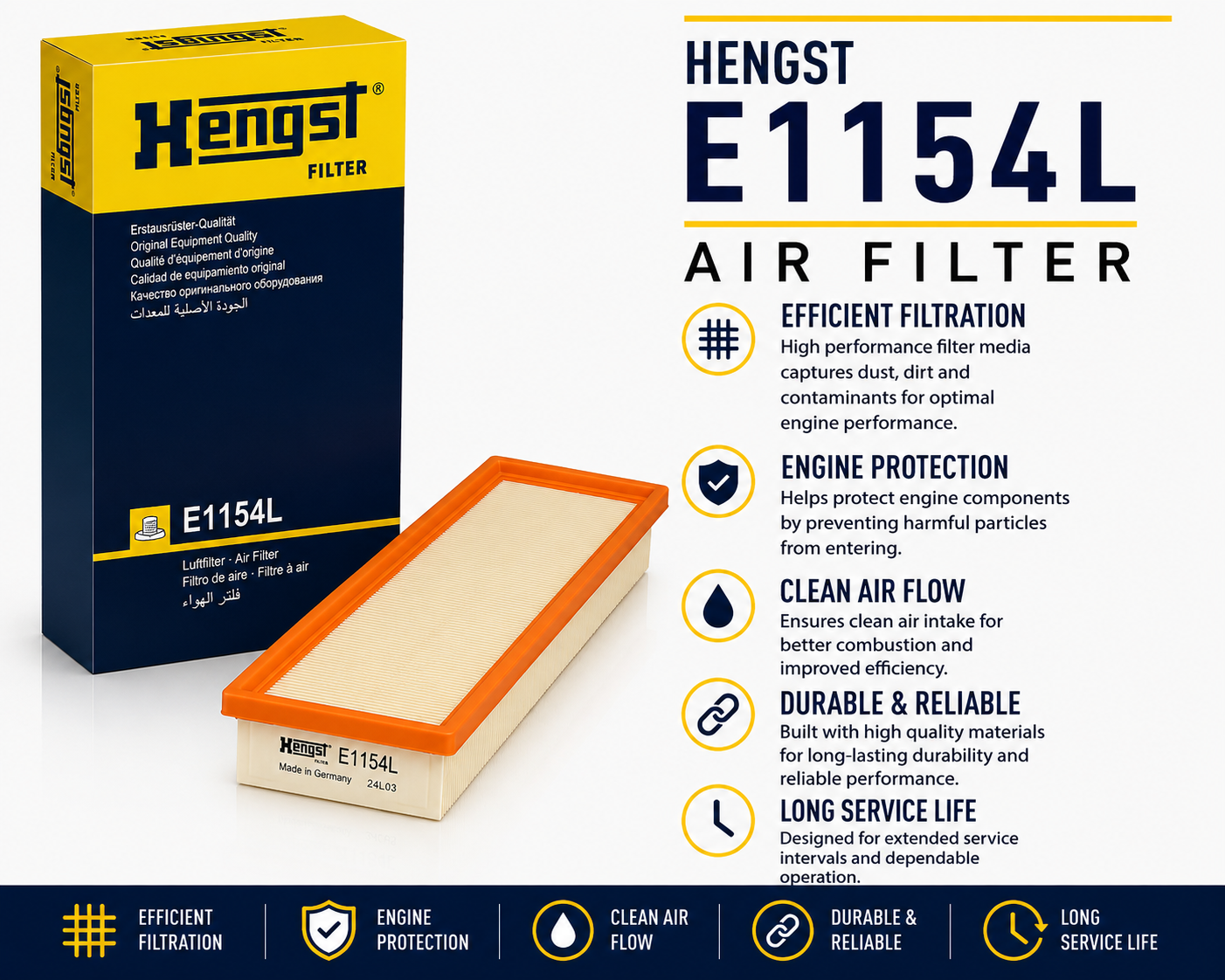 HENGST E1154L Filter, Air Filter