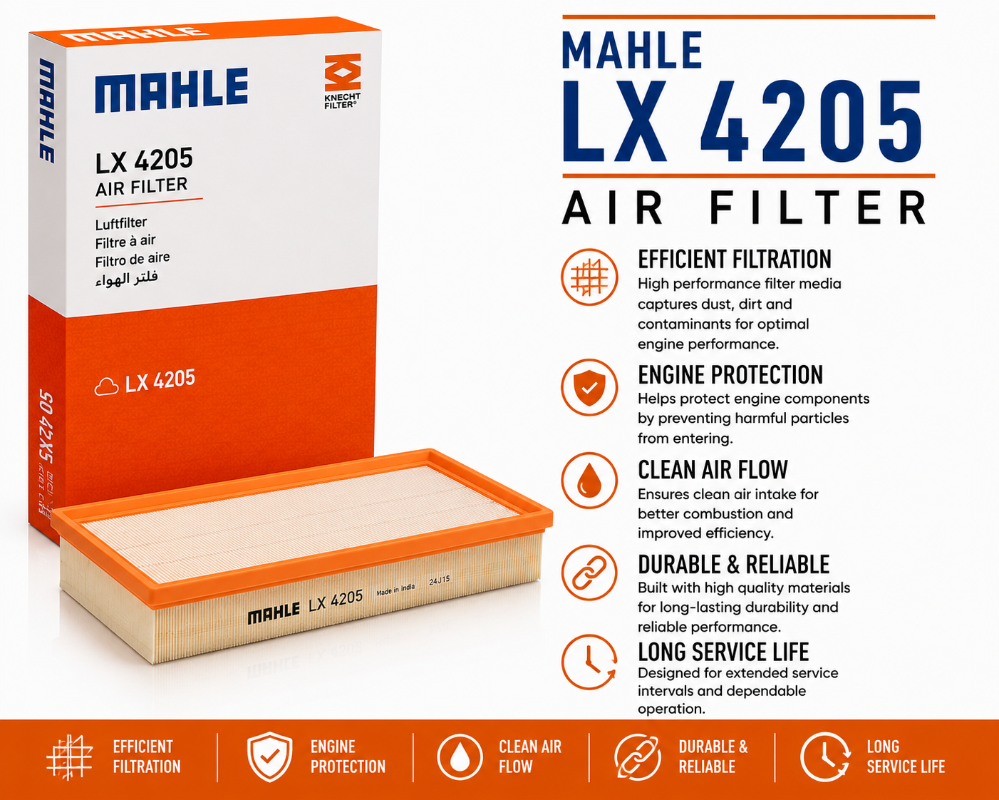 MAHLE LX 4205 Filter, Air Filter