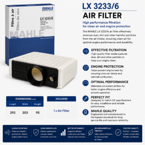 MAHLE LX 3233/6 Filter, Air Filter