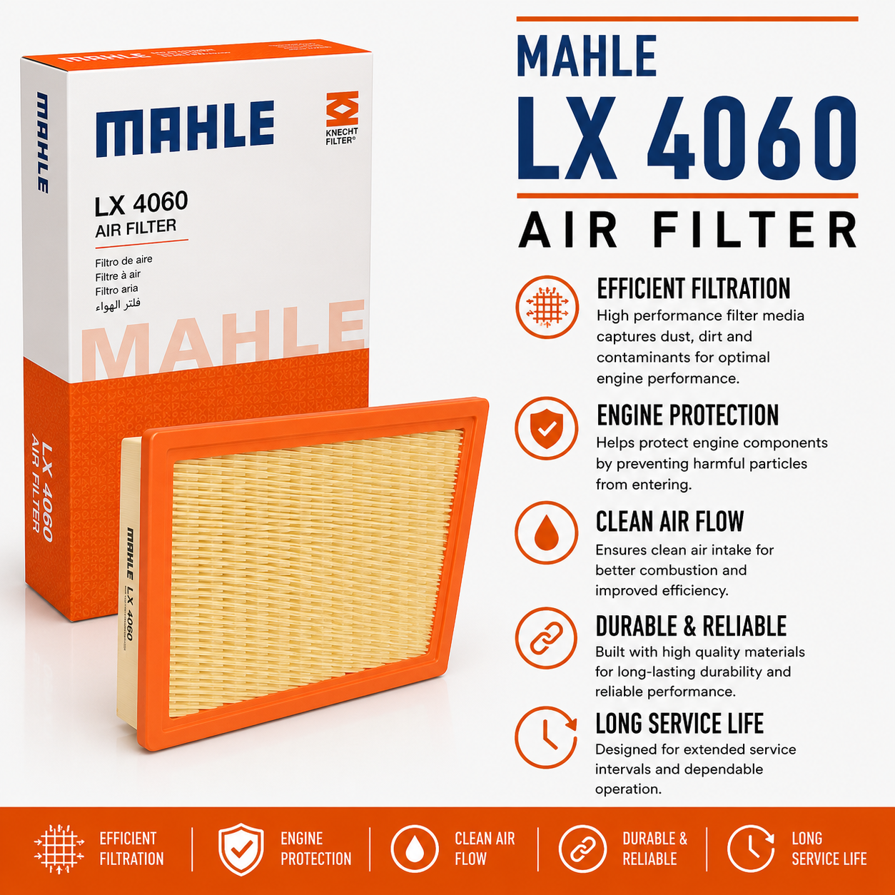 MAHLE LX 4060 Filter, Air Filter