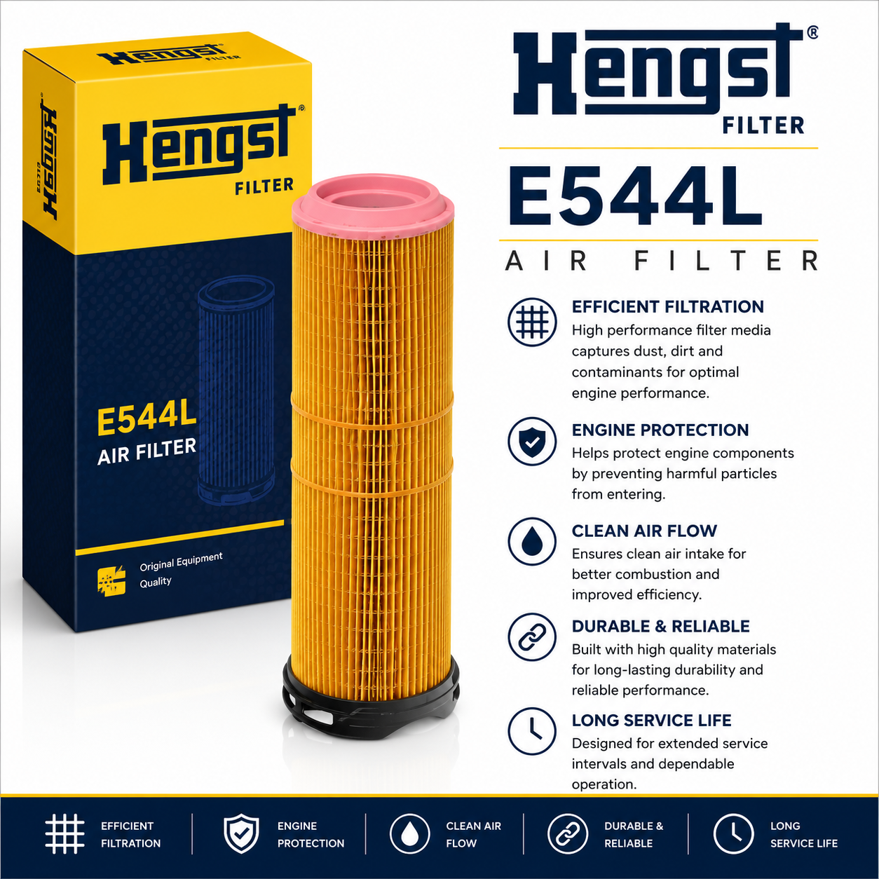 HENGST E544L Filter, Air Filter