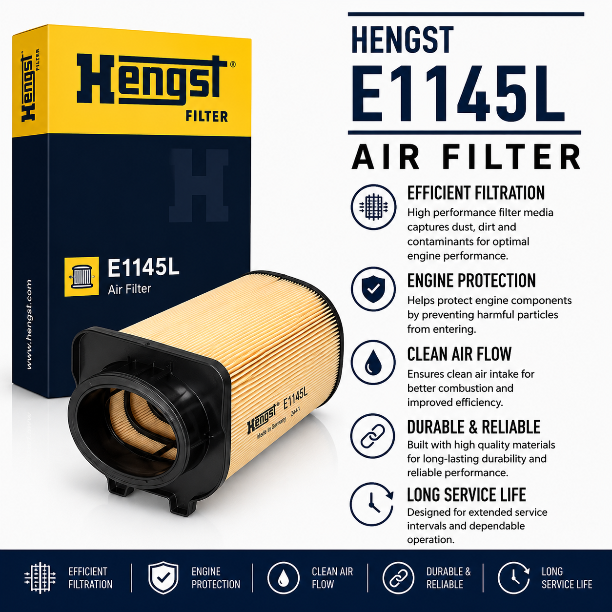 HENGST E1145L Filter, Air Filter