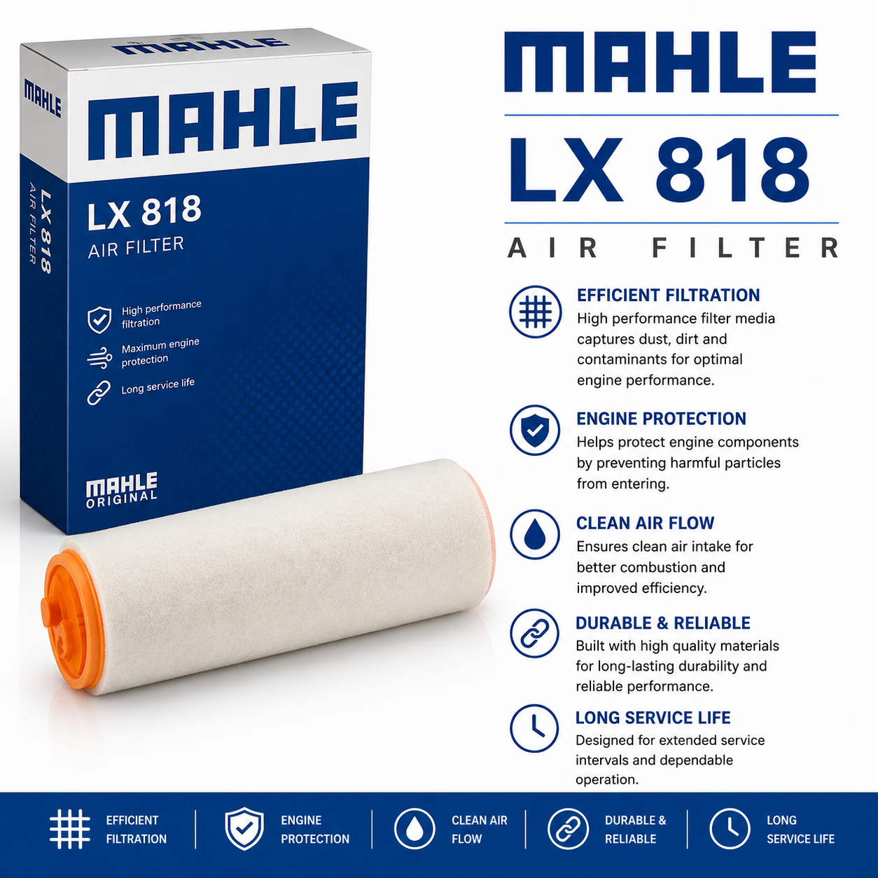 MAHLE LX 818 Filter, Air Filter
