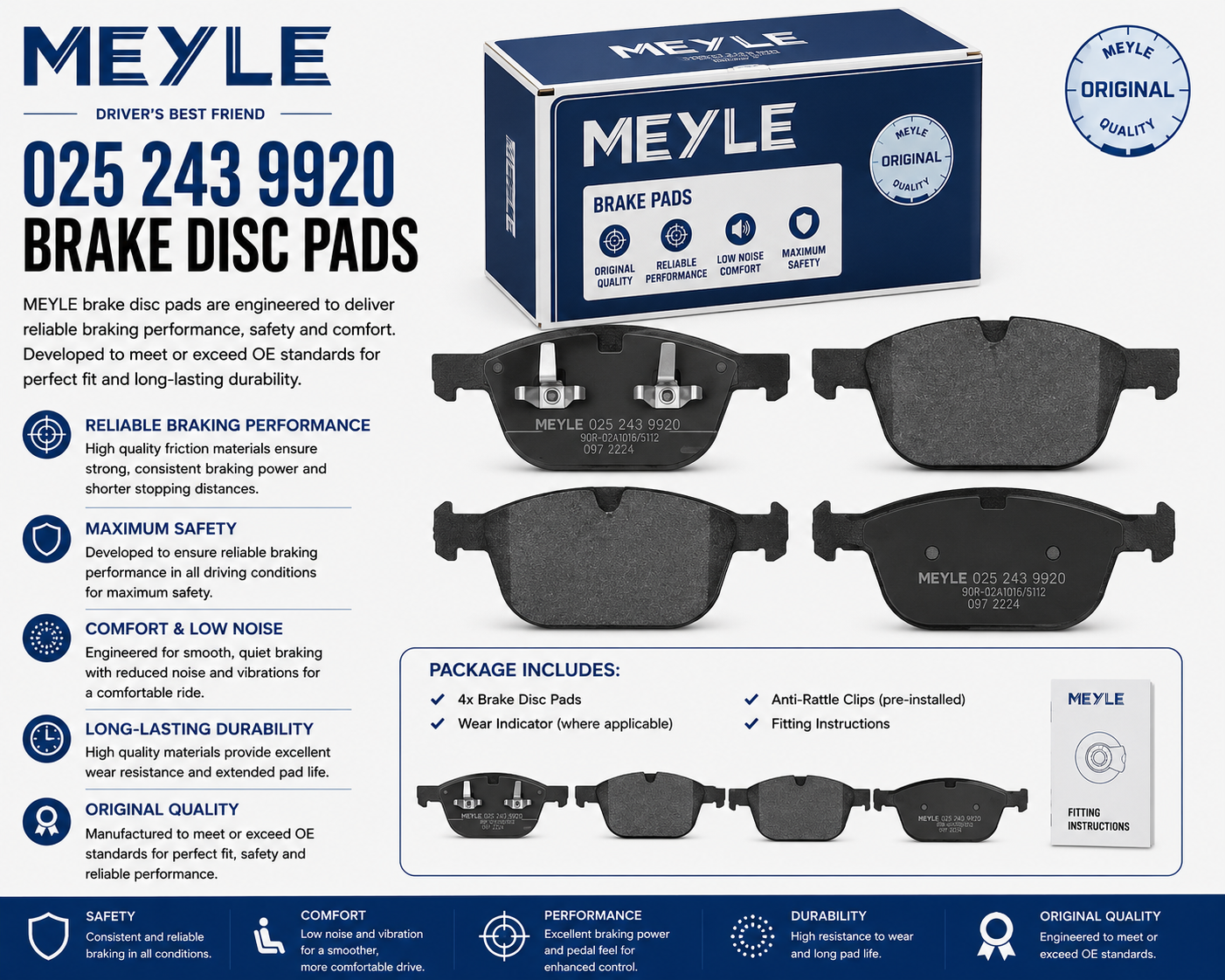 MEYLE 025 243 9920 Brakes, Brake Disk Pads
