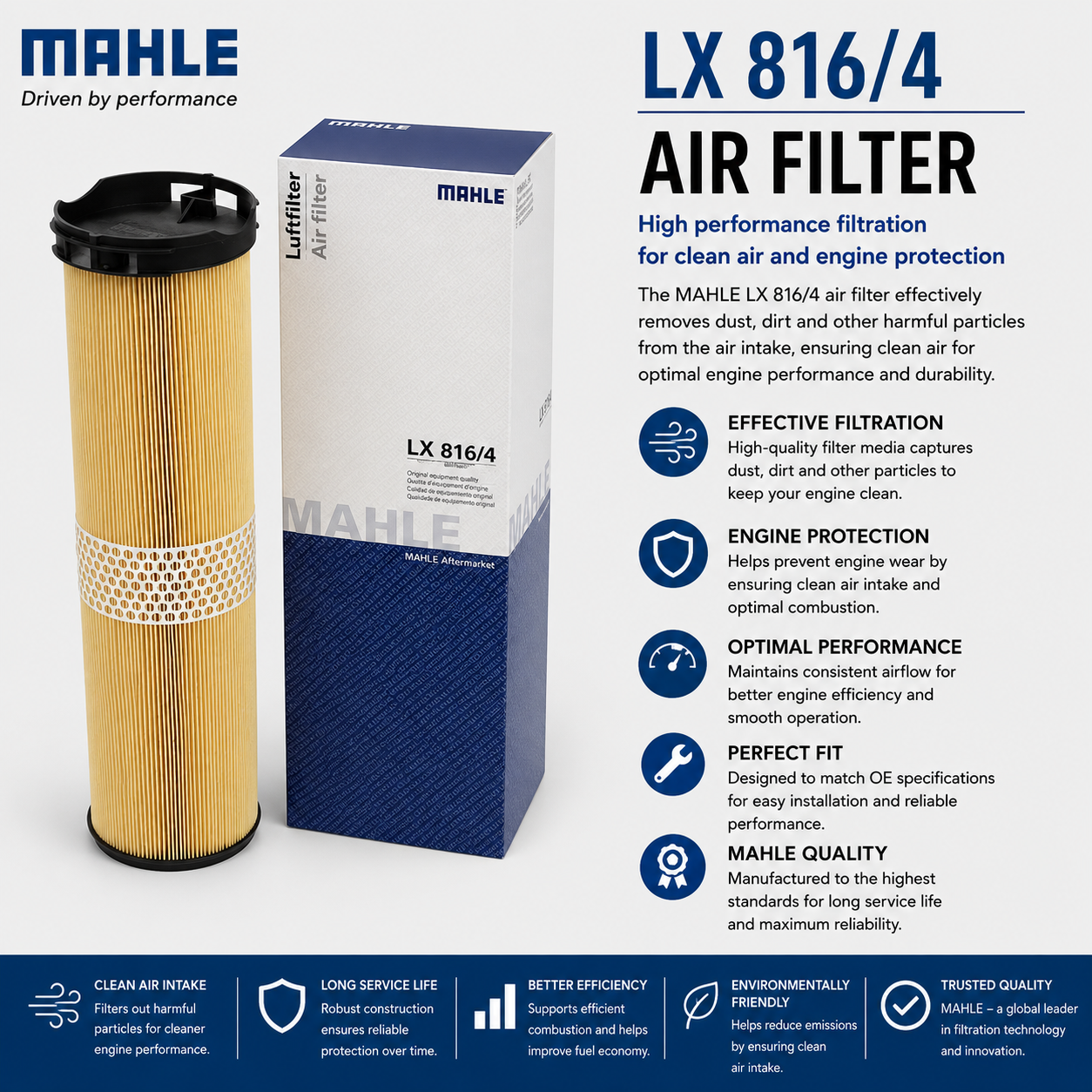 MAHLE LX 816/4 Filter, Air Filter