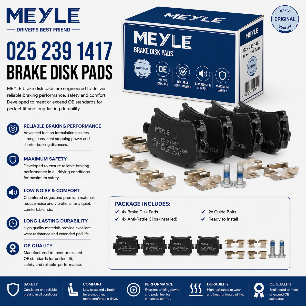MEYLE 025 239 1417 Brakes, Brake Disk Pads