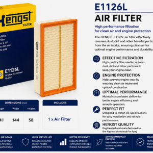 HENGST E1126L Filter, Air Filter