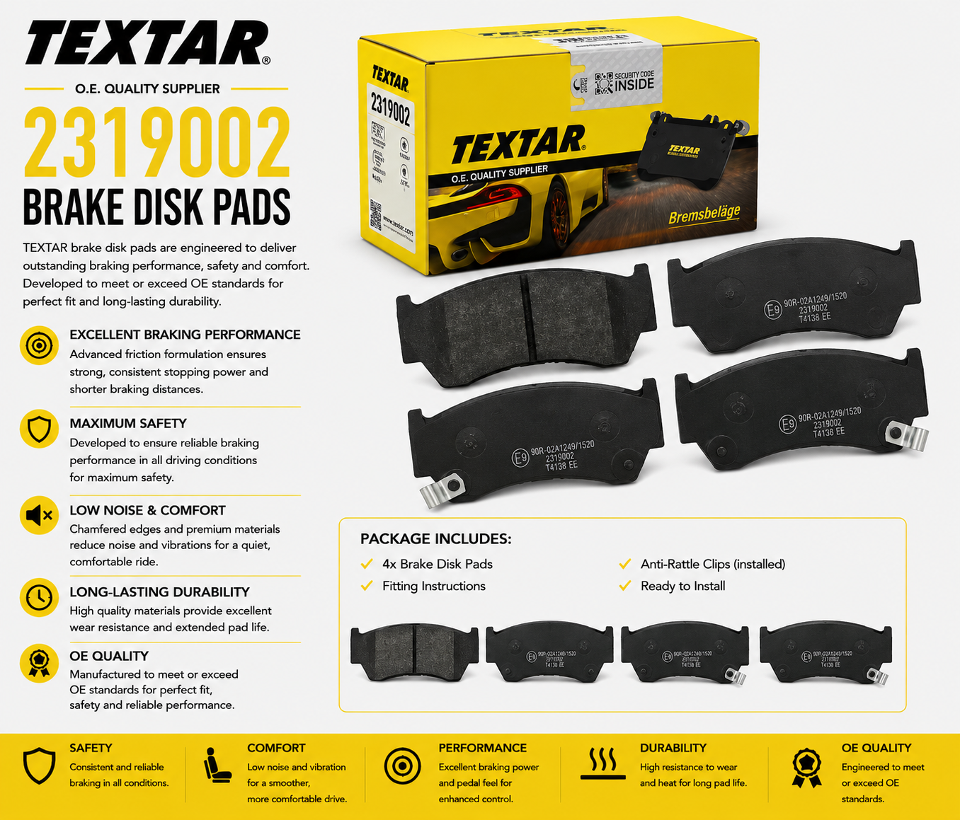 TEXTAR 2319002 Brakes, Brake Disk Pads