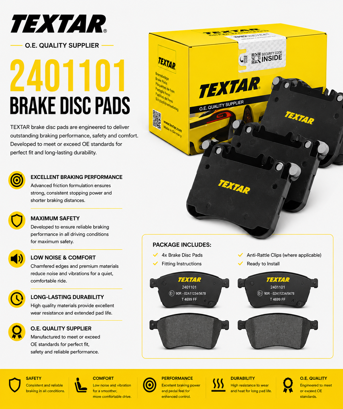 TEXTAR 2401101 Brakes, Brake Disk Pads
