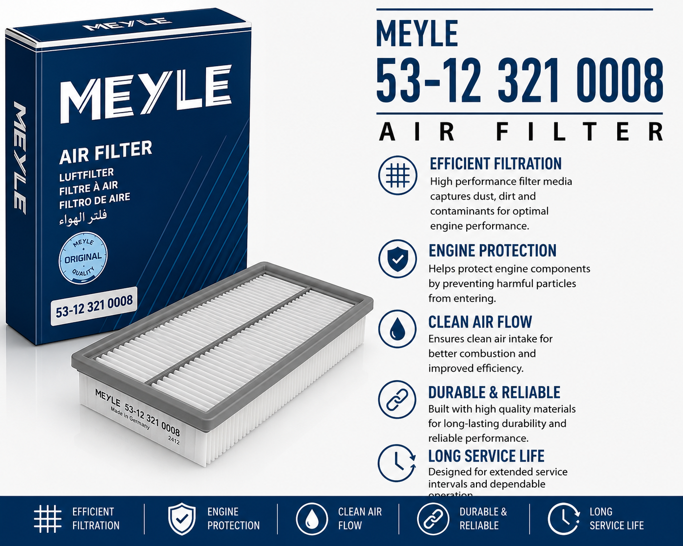 MEYLE 53-12 321 0008 Filter, Air Filter