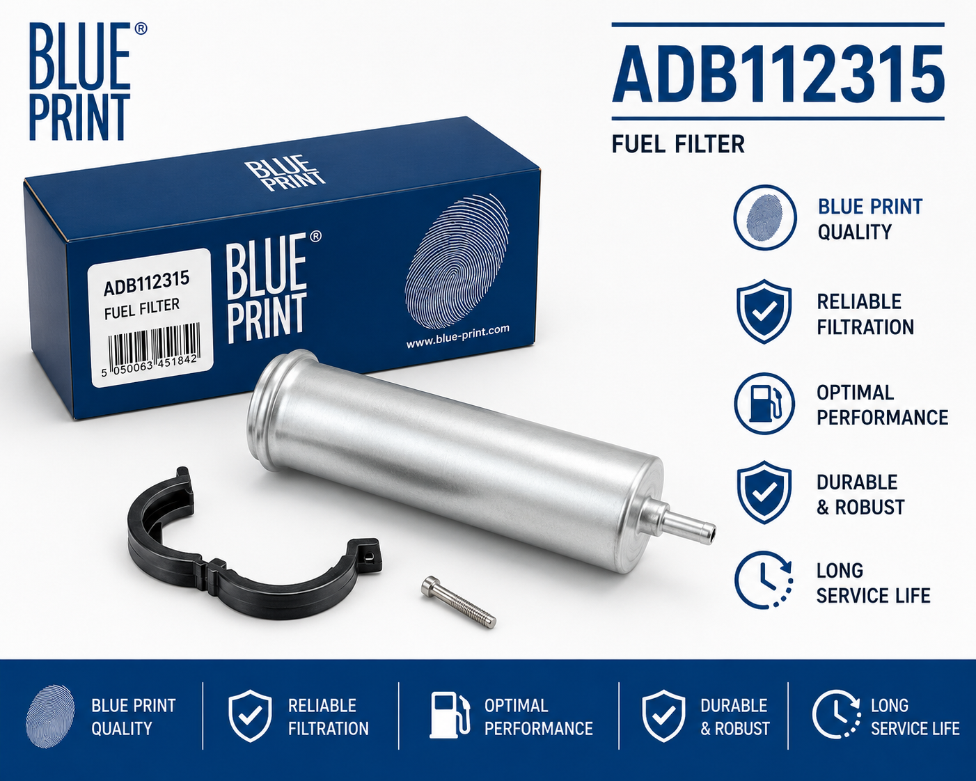 BLUE PRINT ADB112315 FILTER-- FUEL FILTER