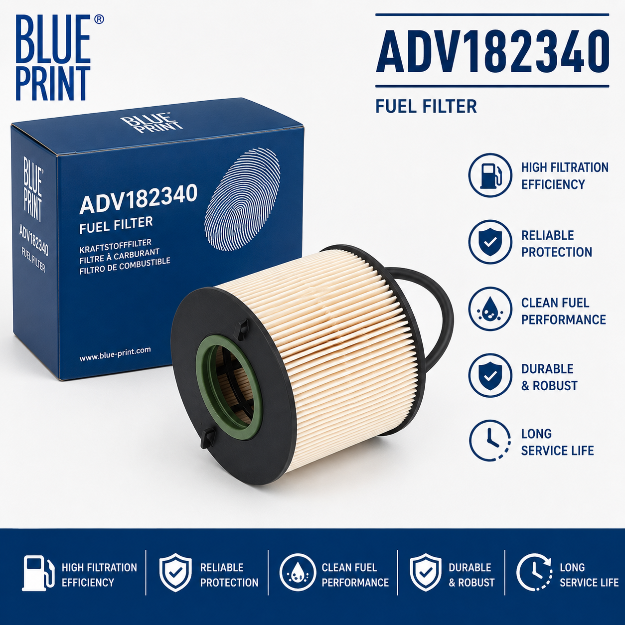 BLUE PRINT ADV182340 FILTER-- FUEL FILTER