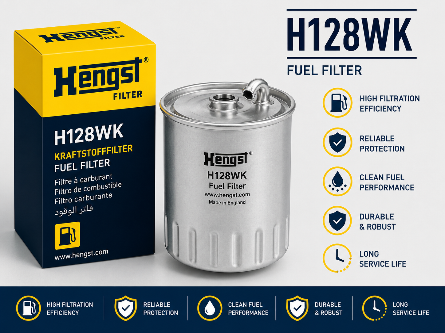 HENGST H128WK FILTER-- FUEL FILTER