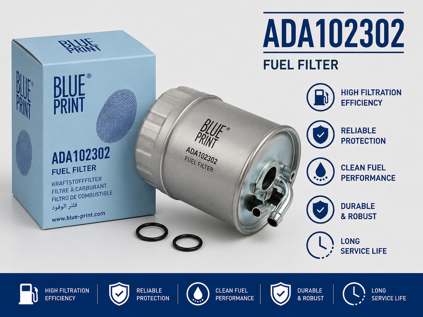 BLUE PRINT ADA102302 FILTER-- FUEL FILTER